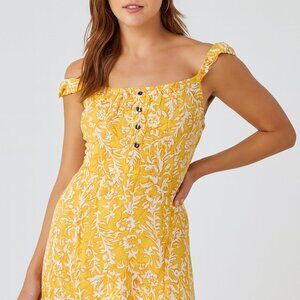 BillaBong Sundress Yellow Floral Size XS EUC